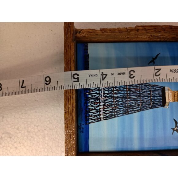 Vintage Cottage On The Shore Tile Wall Art Decor Framed Handmade Coastal Beach - Picture 5 of 6